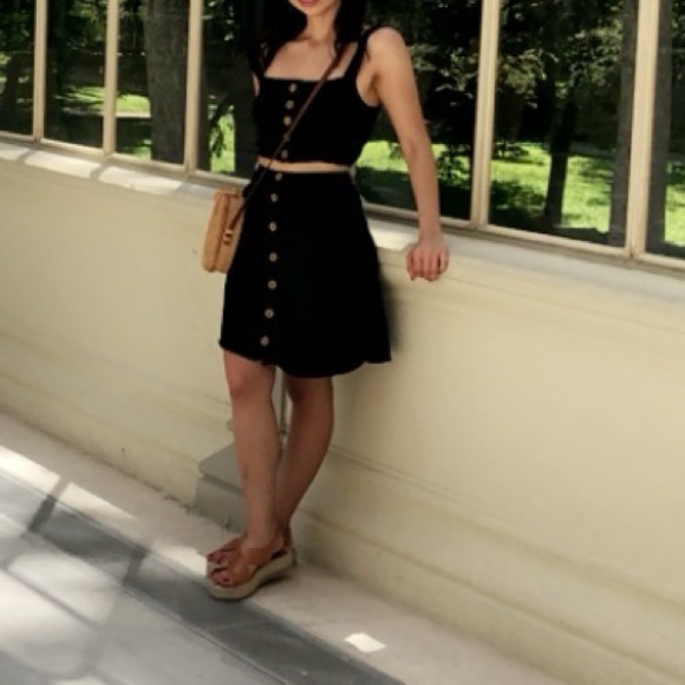 Lulu's Black 2 piece skirt set